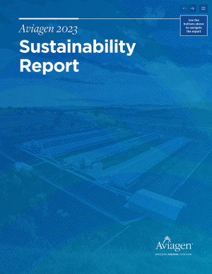 Aviagen 2023 Sustainability Report cover graphic